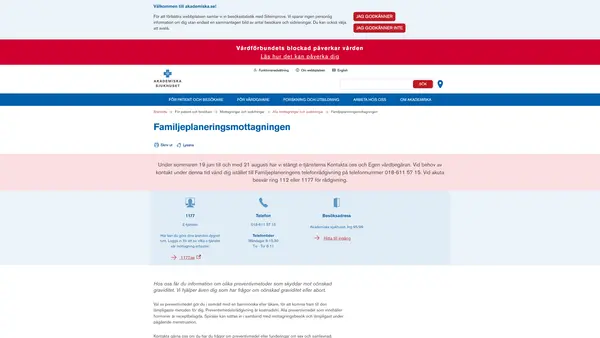 Abortmottagningen vid Akademiska Sjukhuset, Uppsala