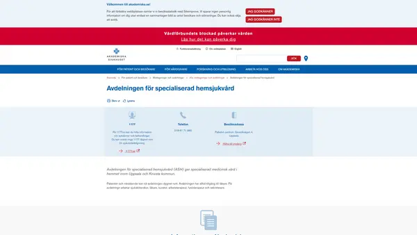 Avdelningen för specialiserad hemsjukvård, Uppsala