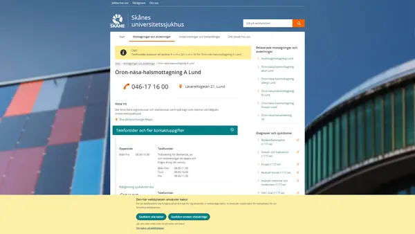 Öron- näs- och halsmottagning 1 Lund