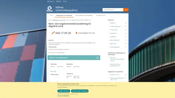 Barn- och ungdomsmedicinavdelning dagvård Lund