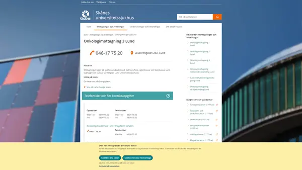 Onkologimottagning 3 Lund