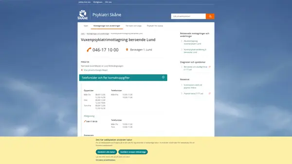 Vuxenpsykiatrimottagning beroende Lund