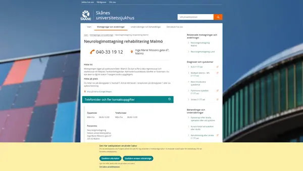 Neurologimottagning rehabilitering Malmö