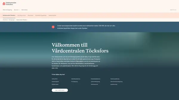 Fotvårdsmottagning Vårdcentralen Töcksfors