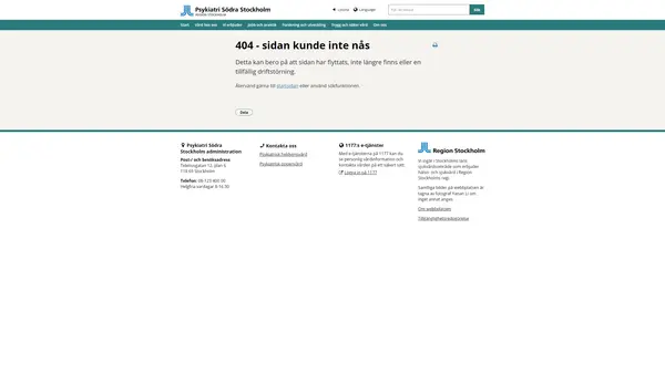 Psykiatrisk jourmottagning Psykiatri Södra Stockholm, Psykiatri Södra Stockholm