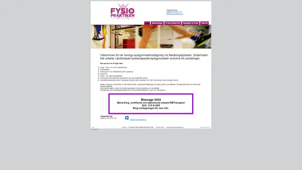 Fysiopraktiken - Prima Fysioterapi Specialiserad fysioterapi, Södermalm