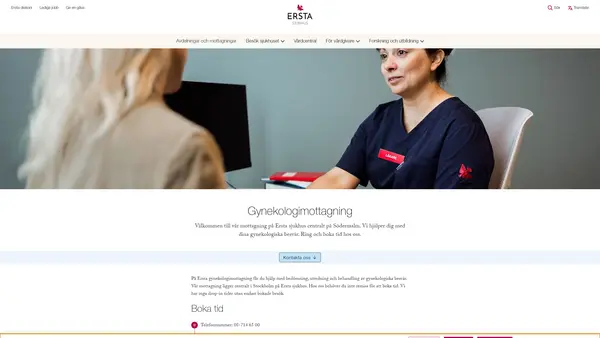 Ersta Gynekologimottagning, Ersta sjukhus