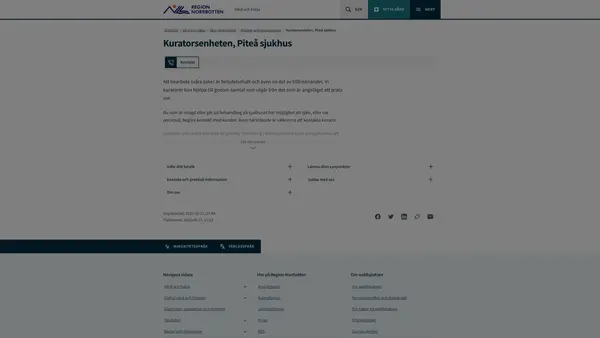 Kuratorsmottagningen Piteå sjukhus, Piteå