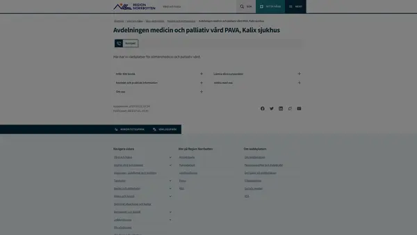 Avd Medicin palliativ vård PAVA Kalix sjukhus