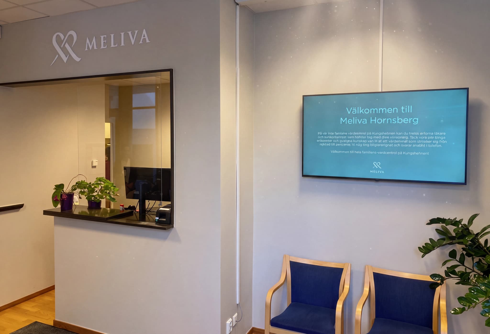 Receptionen hos Meliva vårdcentral Hornsberg