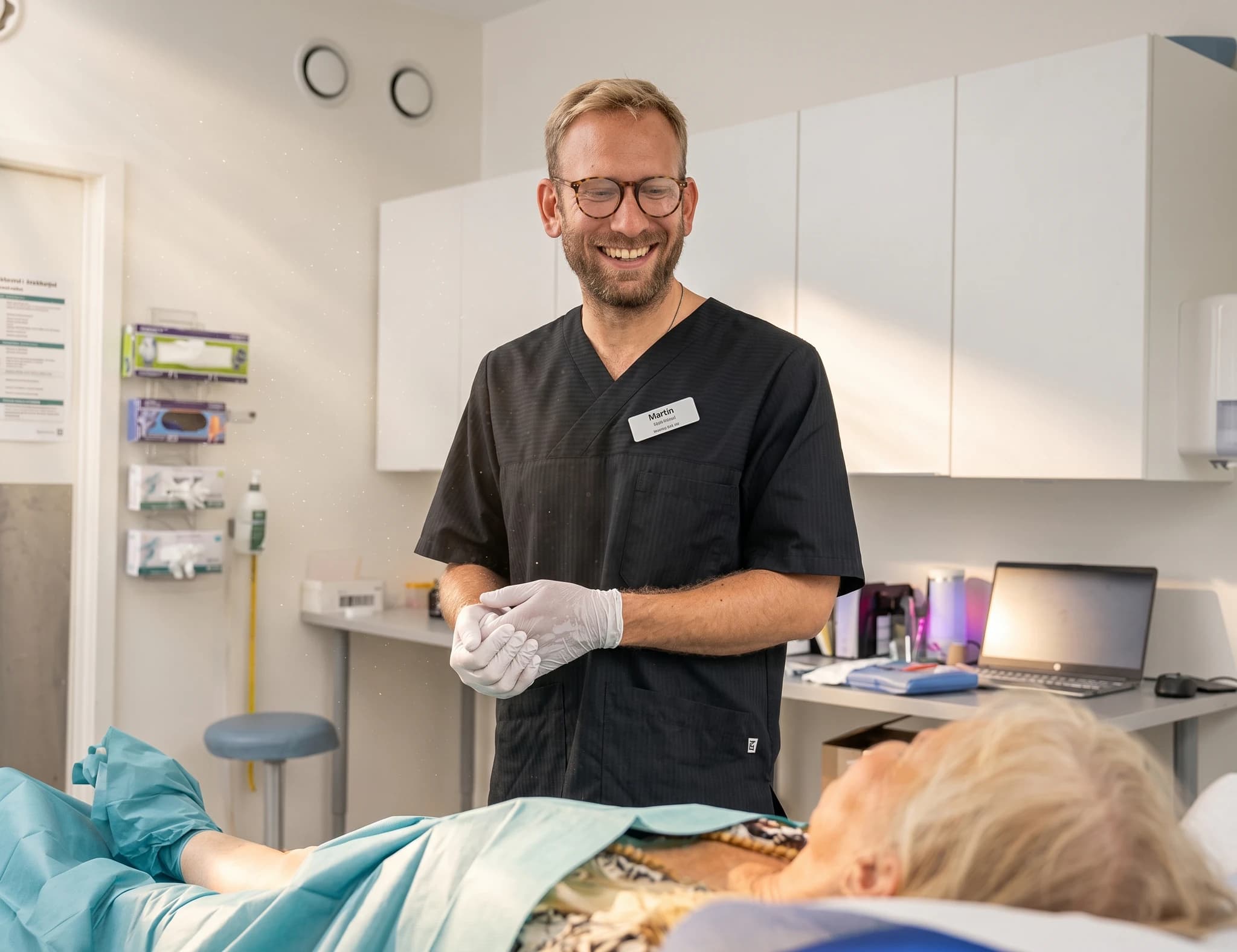 Behandlingsrummet hos Åderbråcksklinikerna Malmö