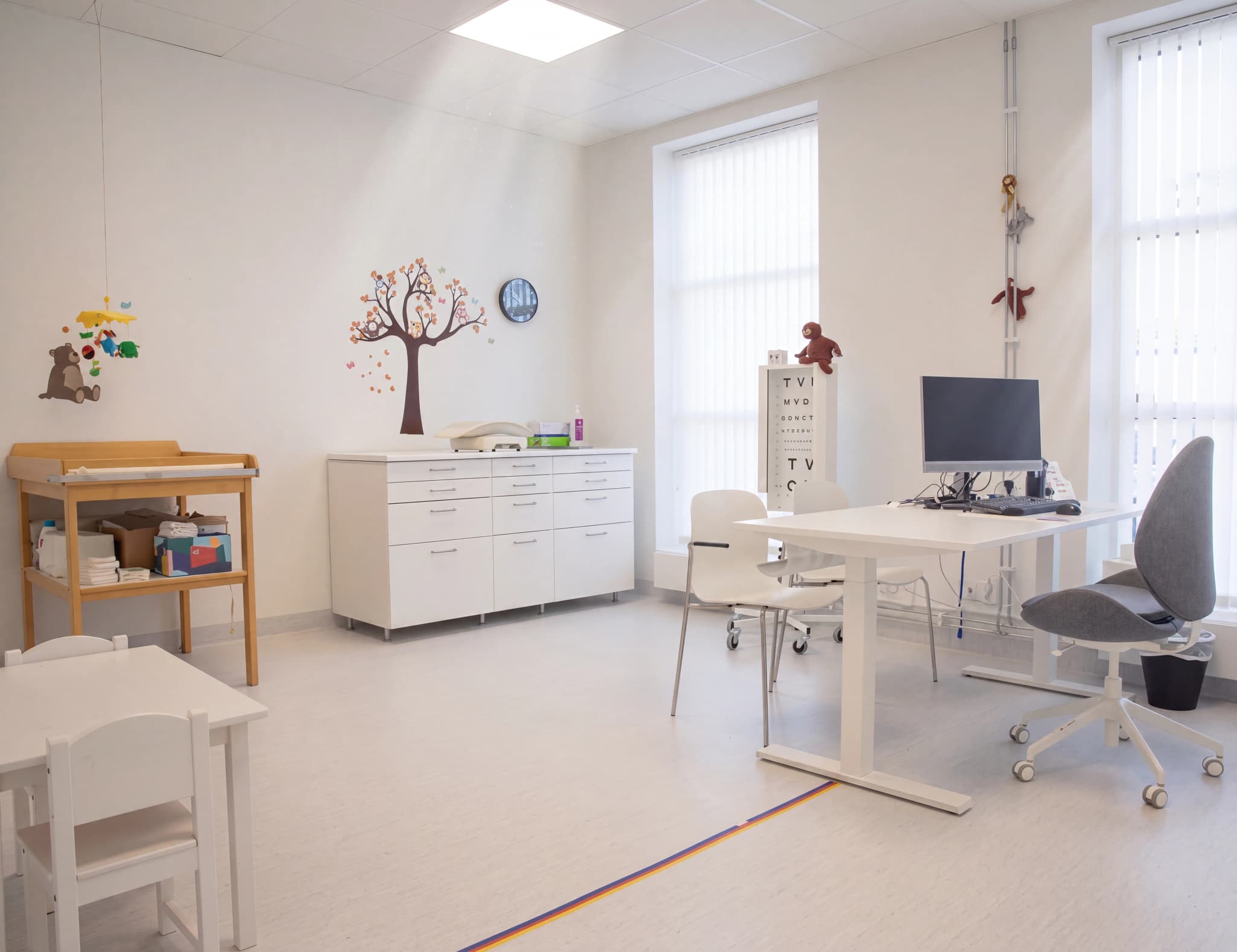 Behandlingsrummet hos Mama Mia Gustavslund Barnmorskemottagning och BVC