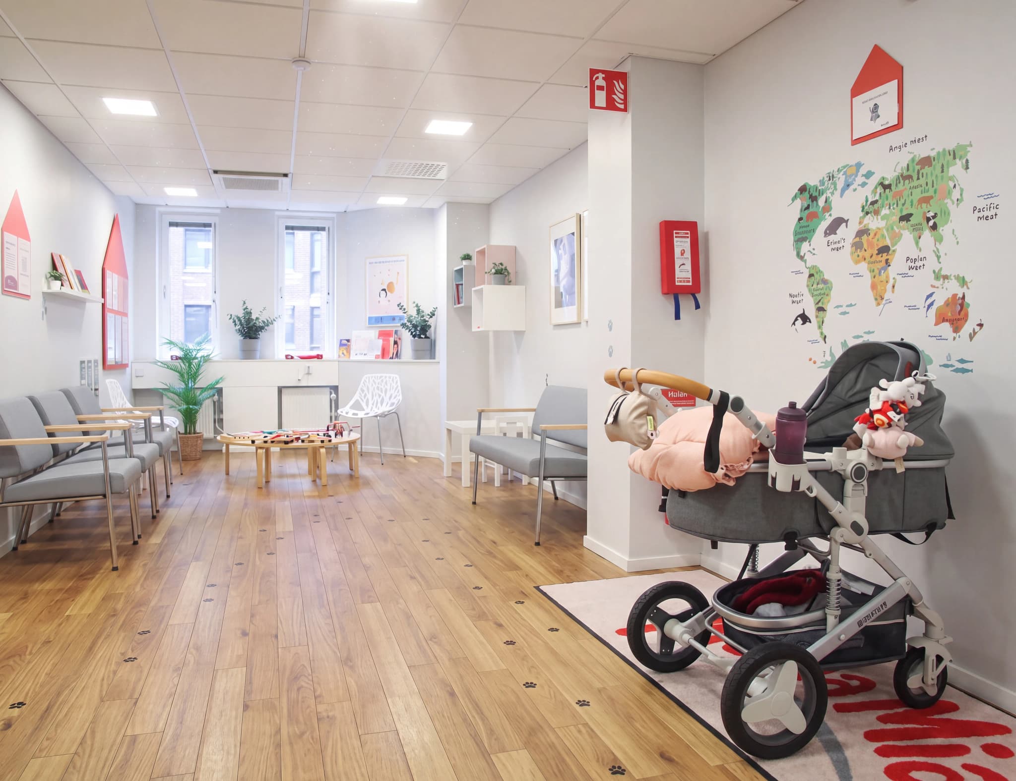 Väntrummet hos Mama Mia Malmö Barnmorskemottagning och BVC