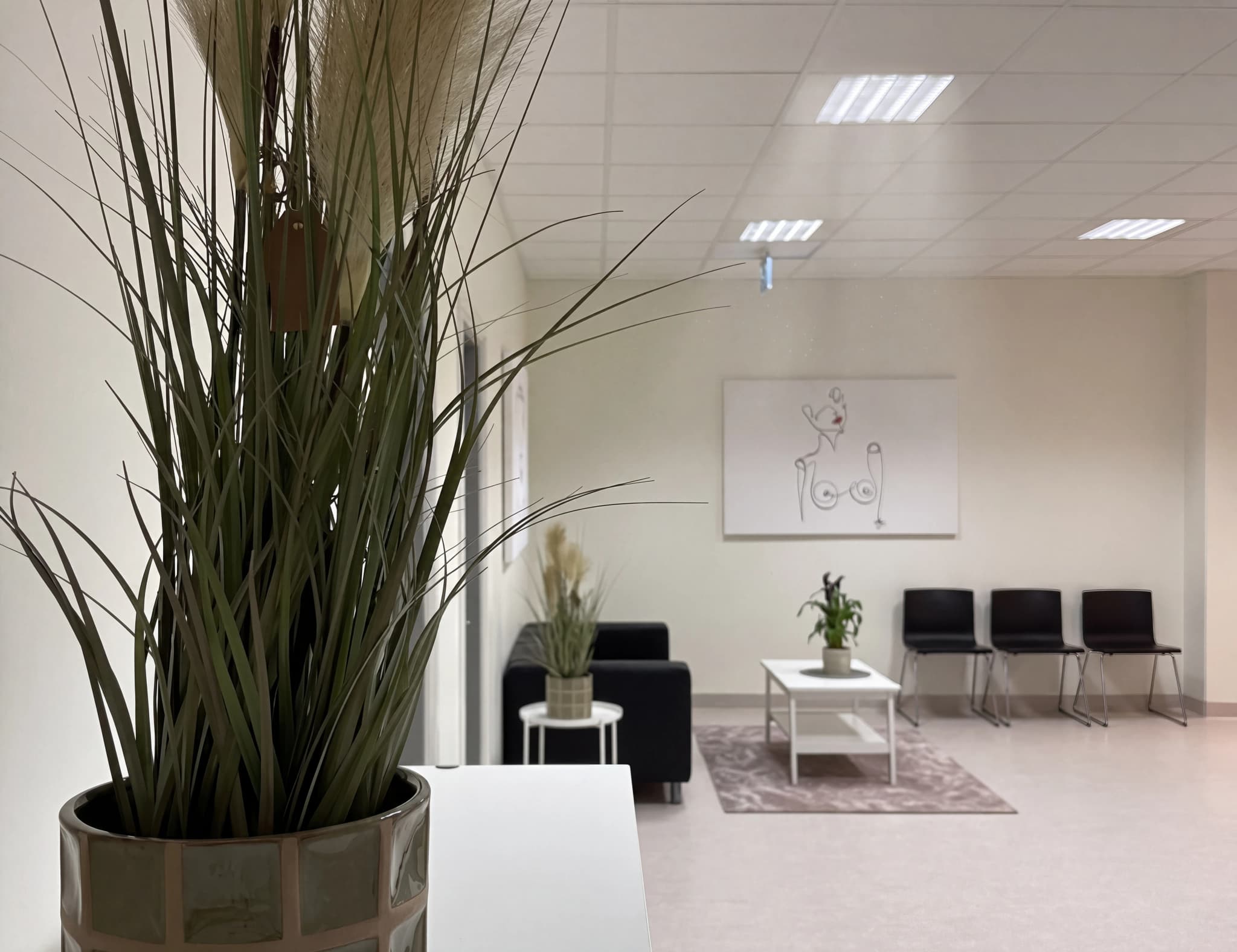Väntrummet hos Mama Mia Östermalm Barnmorskemottagning/Ultraljud