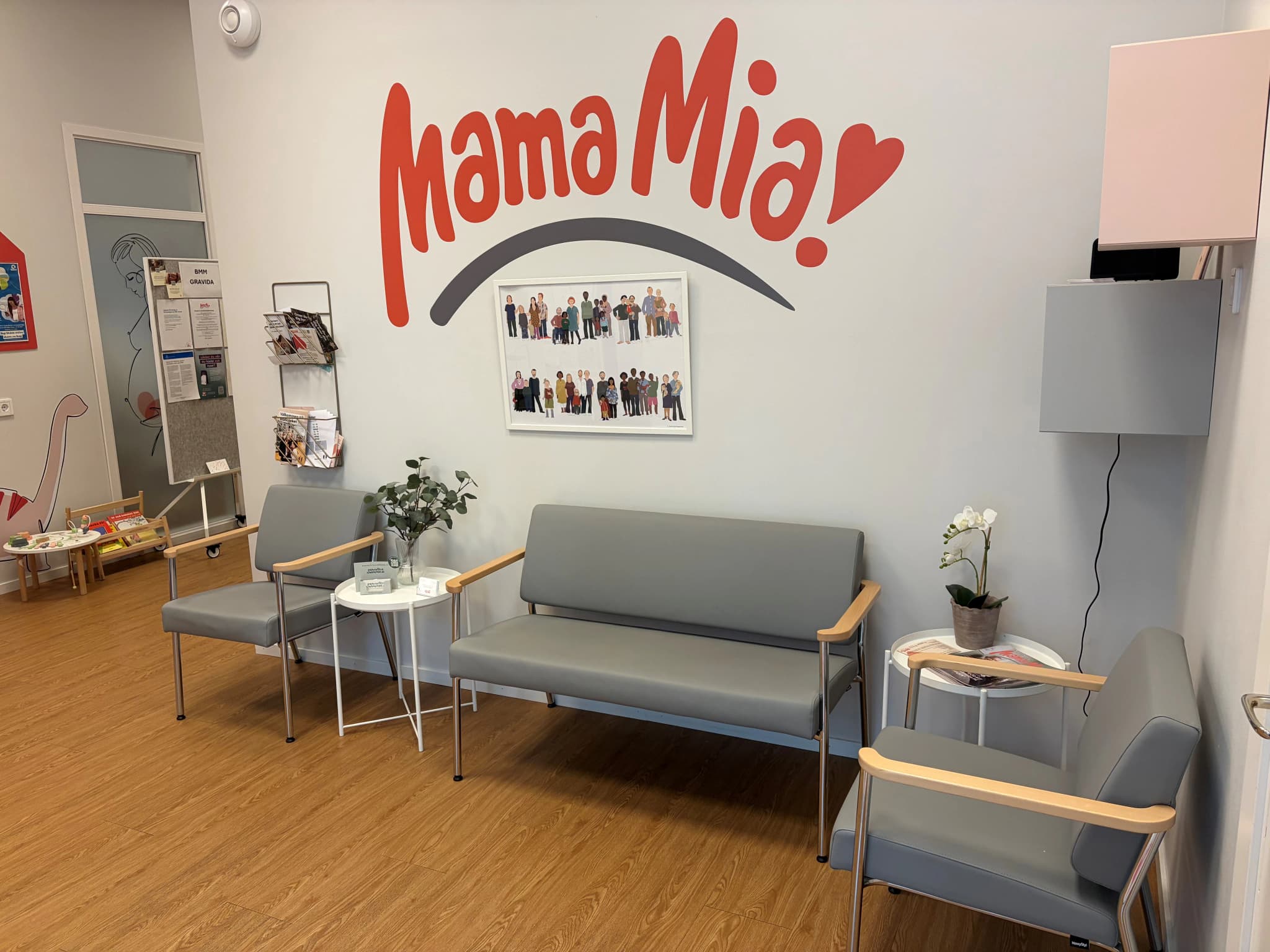 Väntrummet hos Barnmorskemottagningen Mama Mia Västra Hamnen Malmö, Malmö