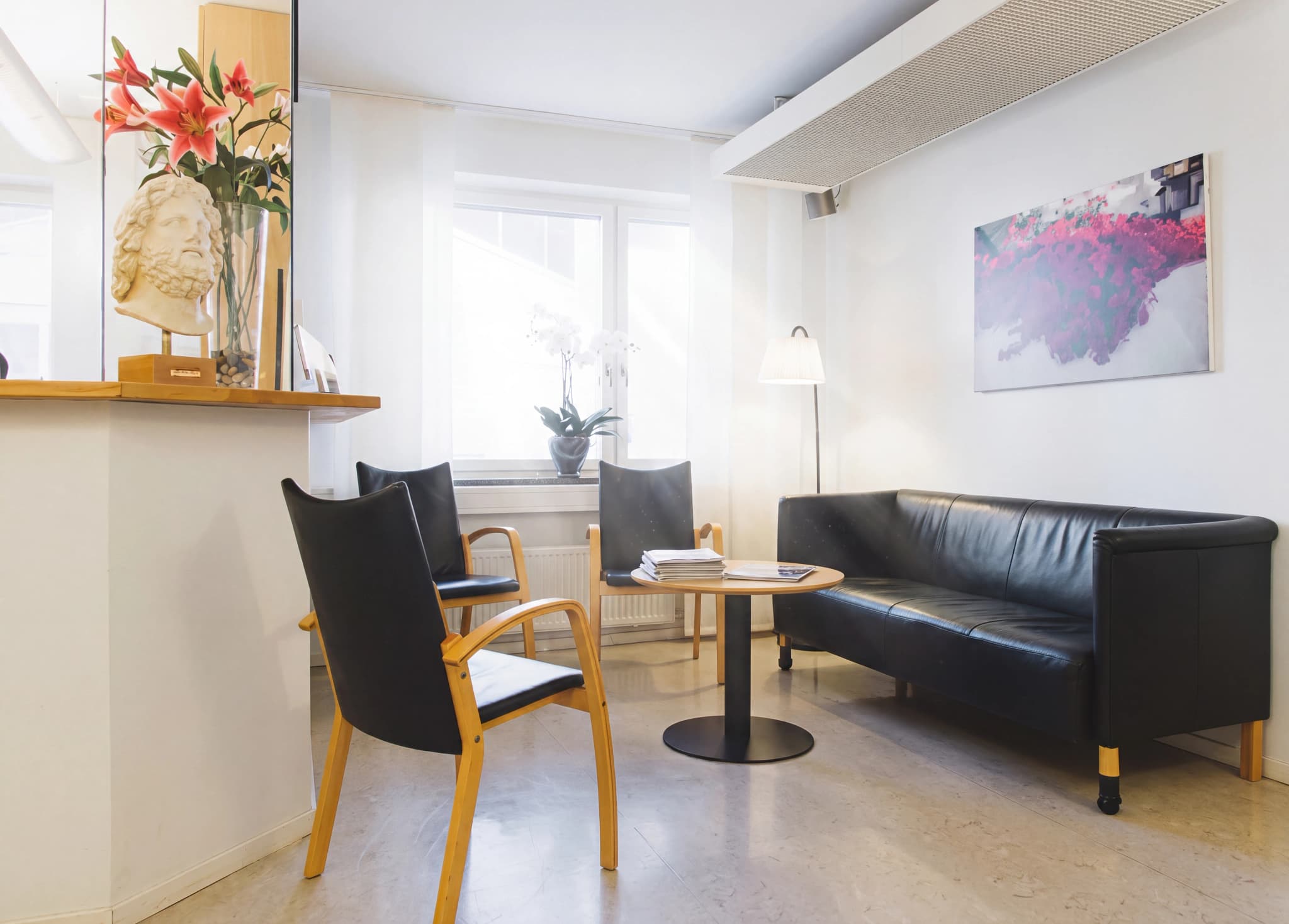 Väntrummet hos Novius Ögonklinik, Stockholm