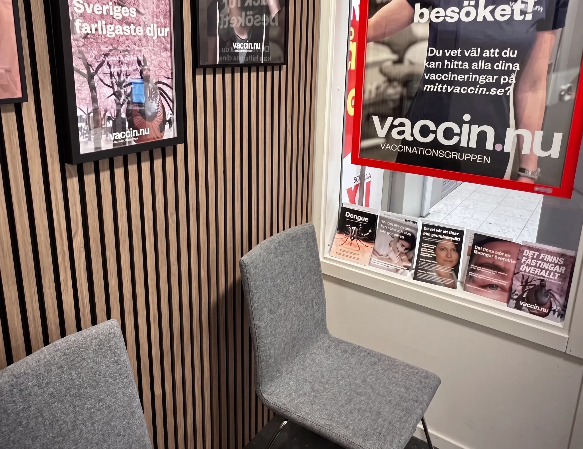 Väntrummet hos Vaccin.nu Solna