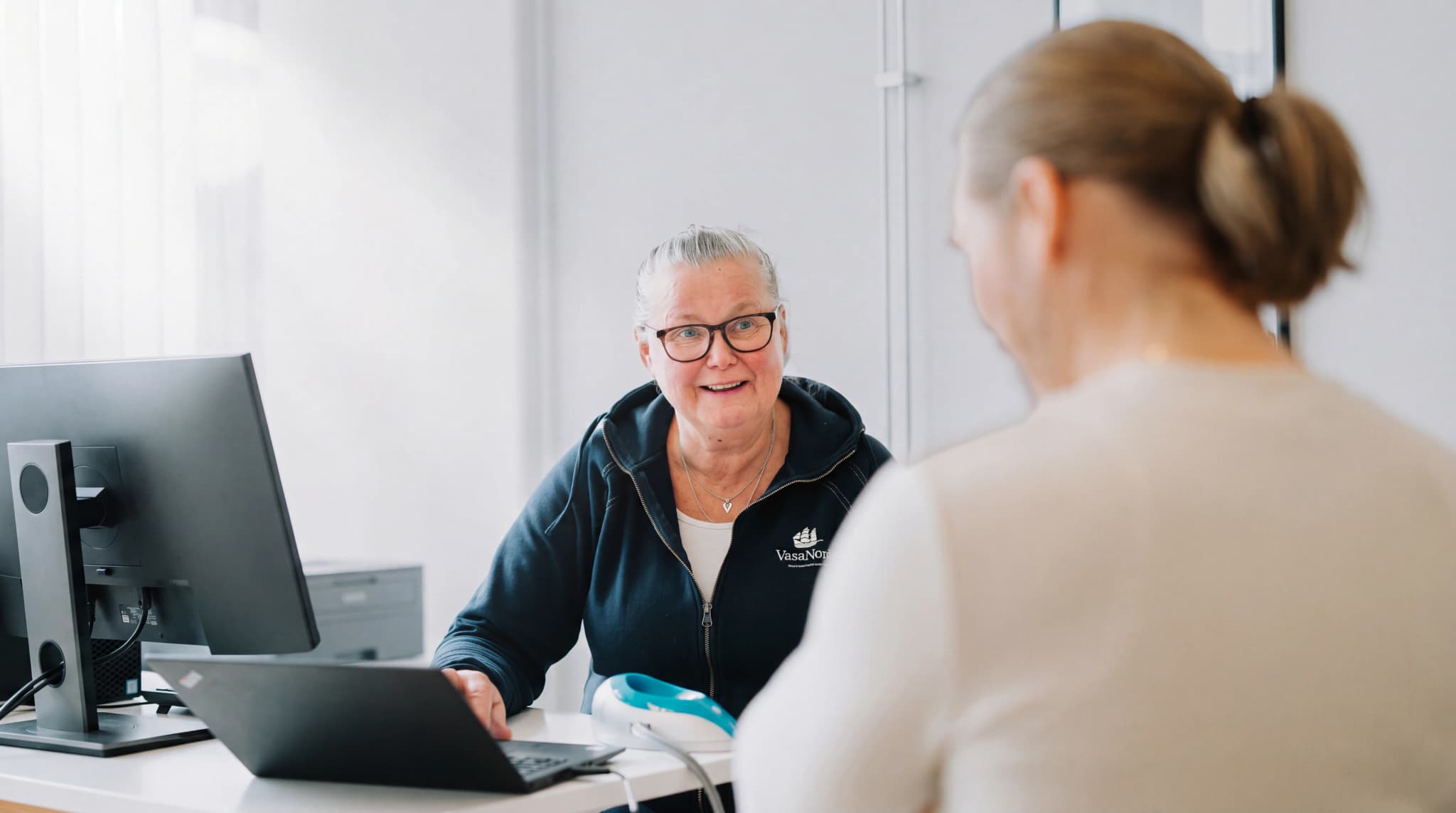 Receptionen hos VasaNova Företagshälsovård Vasakliniken