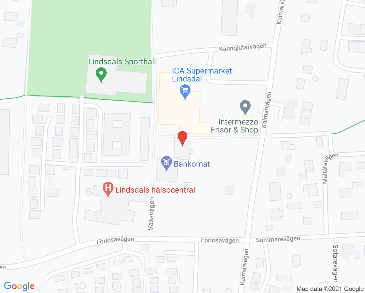 Karta till Barnhälsovårdsmottagningen familjecentralen Lindsdal