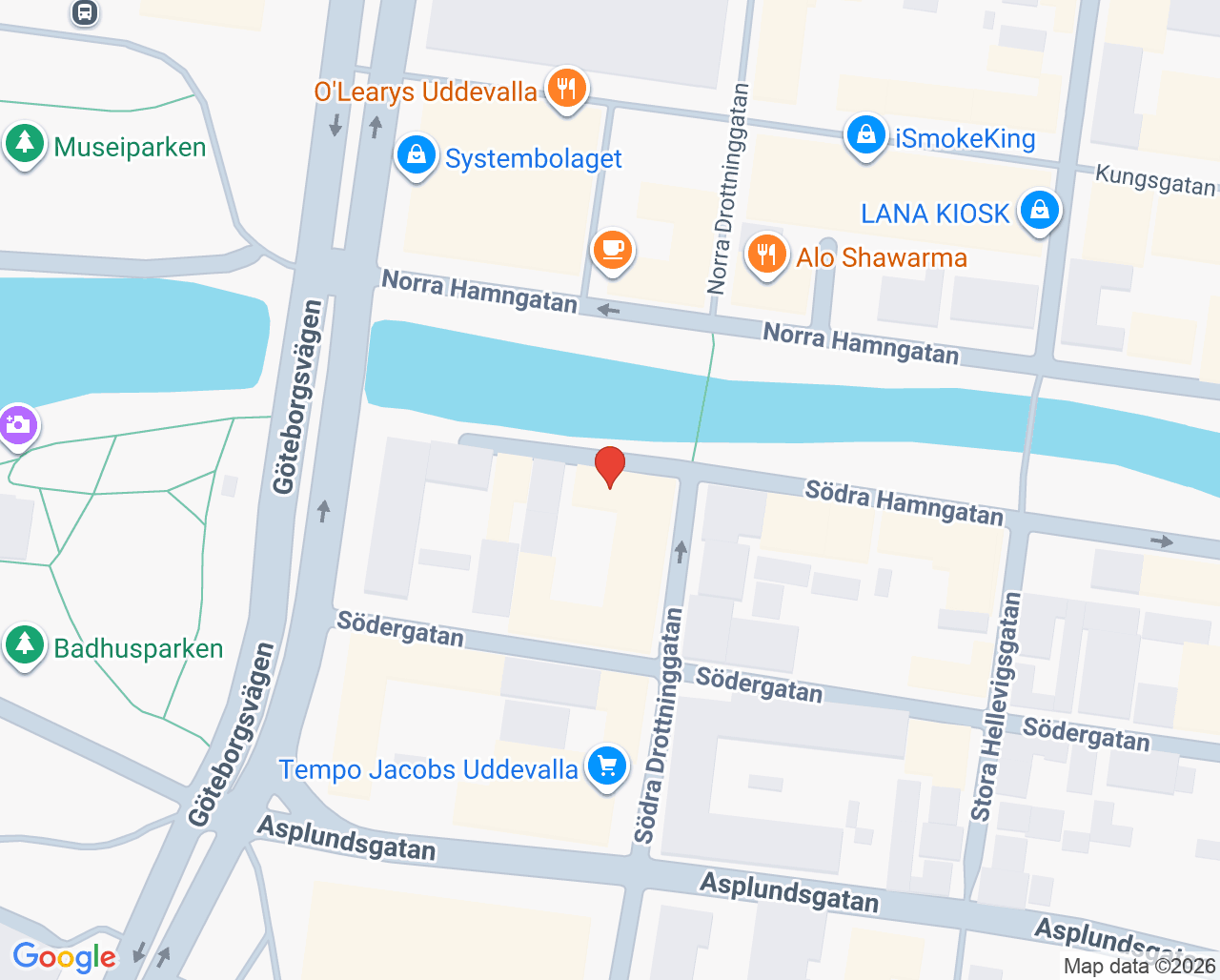 Karta till Uddevalla barnmorskemottagning, Uddevalla