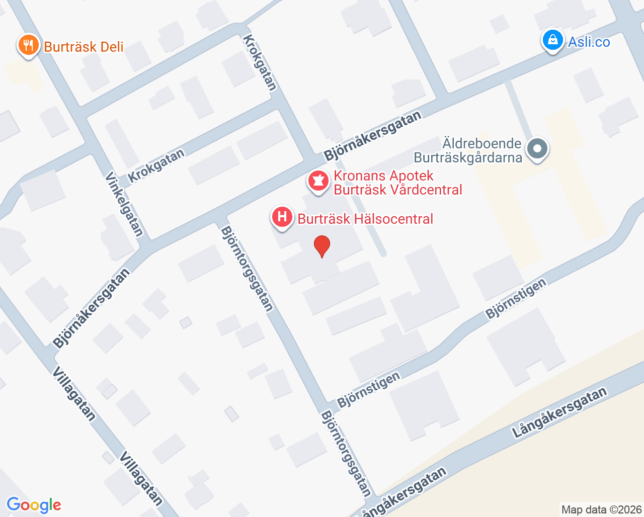 Karta till Folktandvården Burträsk