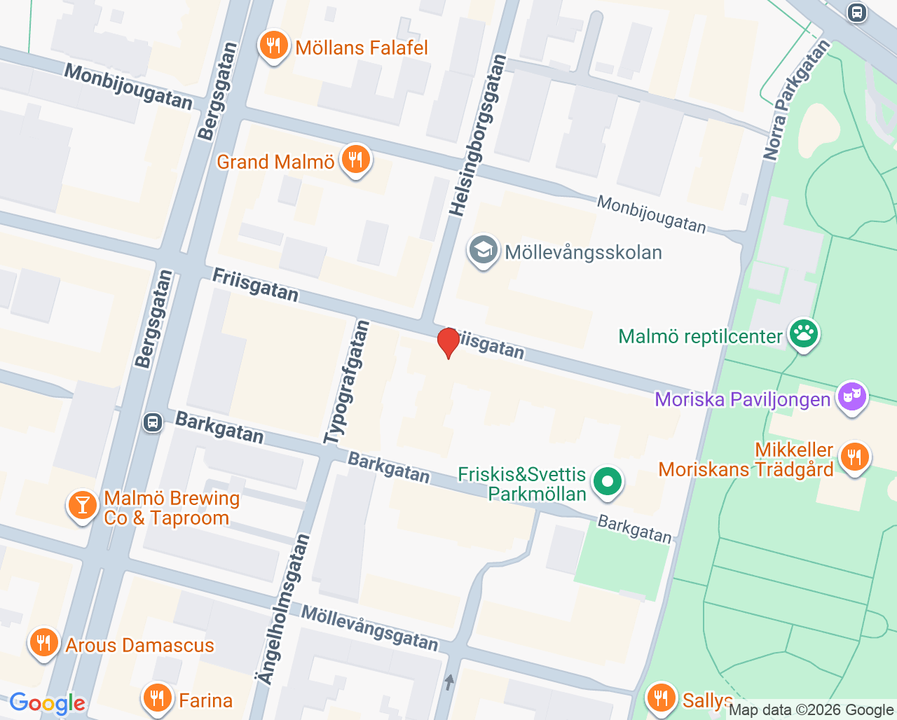Karta till Malmö Implantatgrupp, Malmö