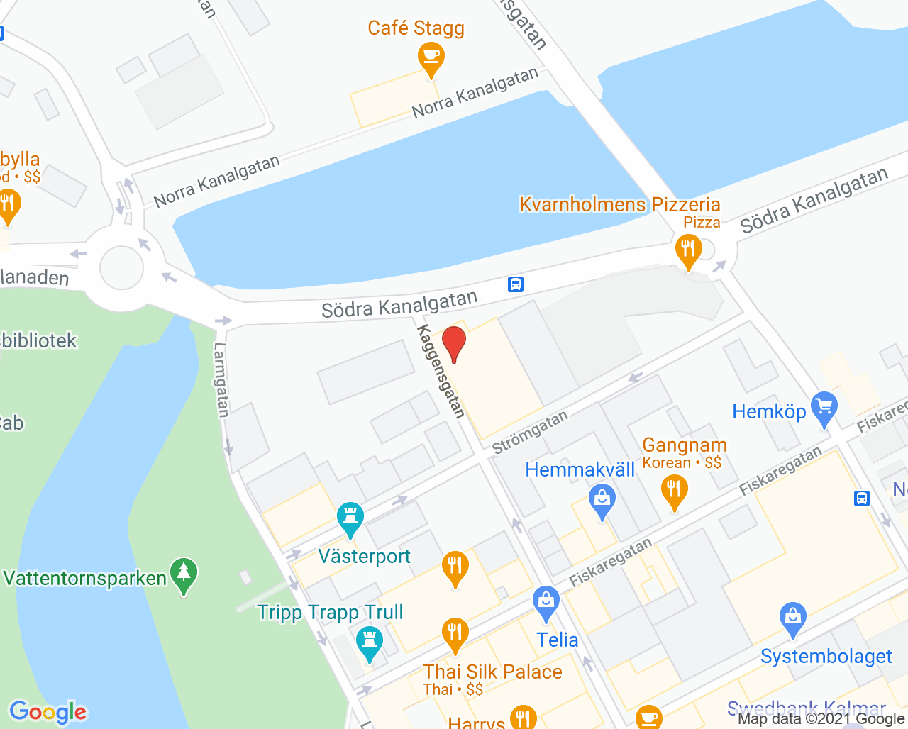 Karta till Husläkarcentrum Kalmar