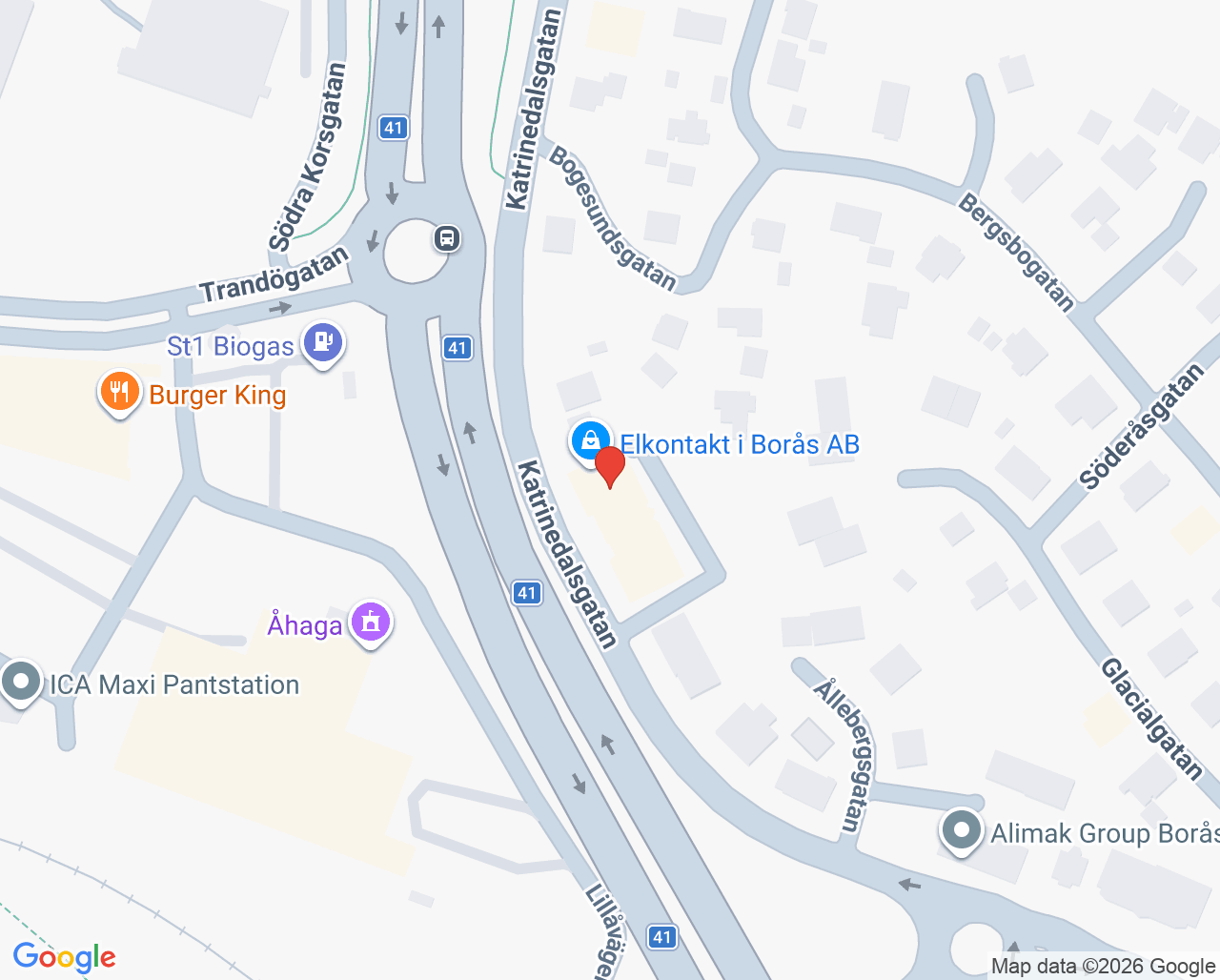 Karta till Christinas Sjukgymnastik & Fysioterapi AB, Borås