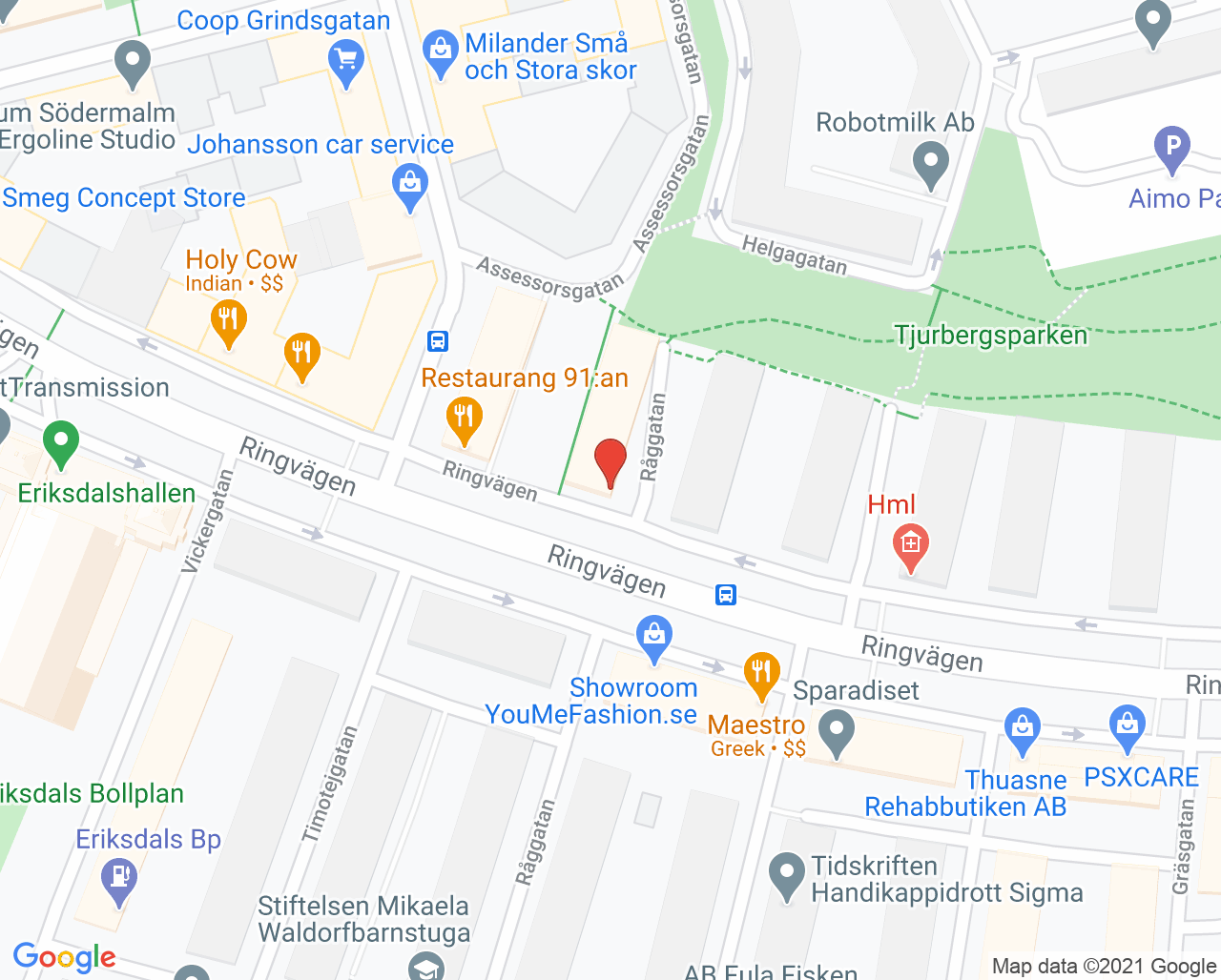 Karta till Audika Södermalm