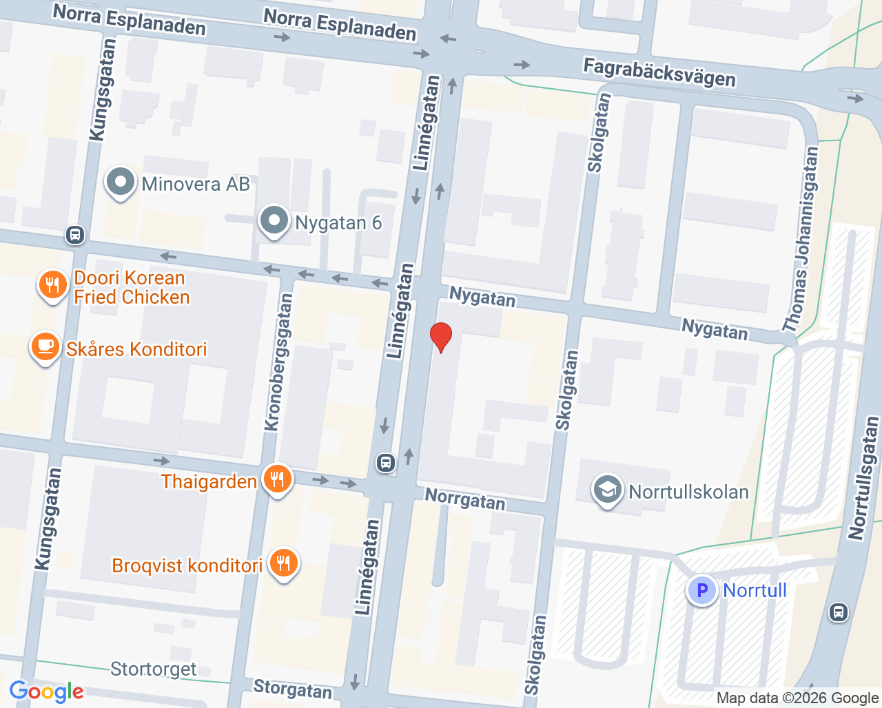 Karta till Integrerad missbruks och beroendemottagning, Växjö
