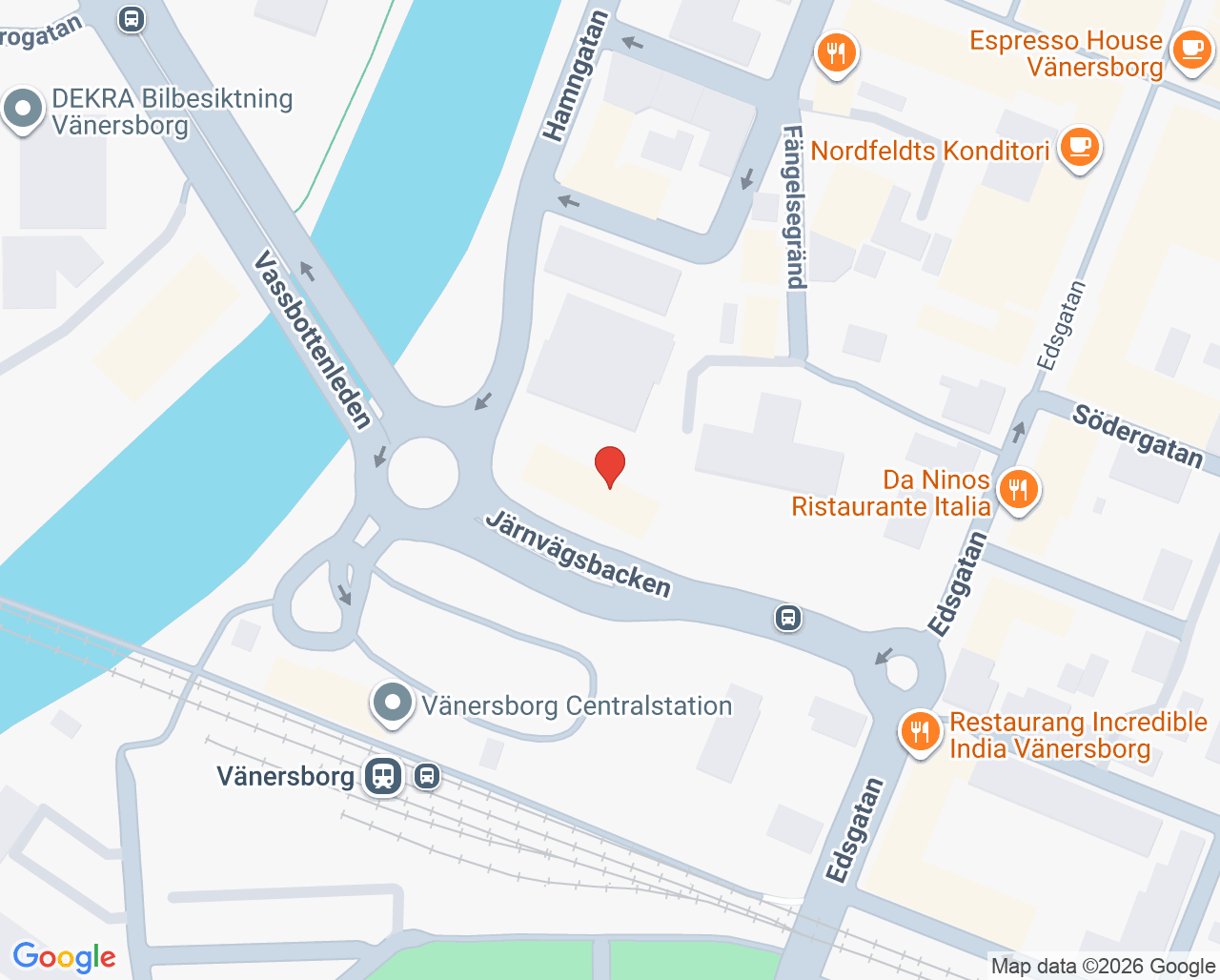 Karta till Vänersborg barnmorskemottagning, Vänersborg