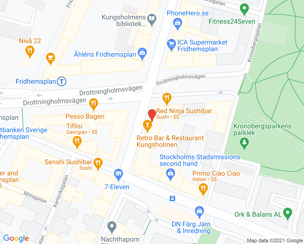 Karta till Distriktstandvården Fridhemsplan