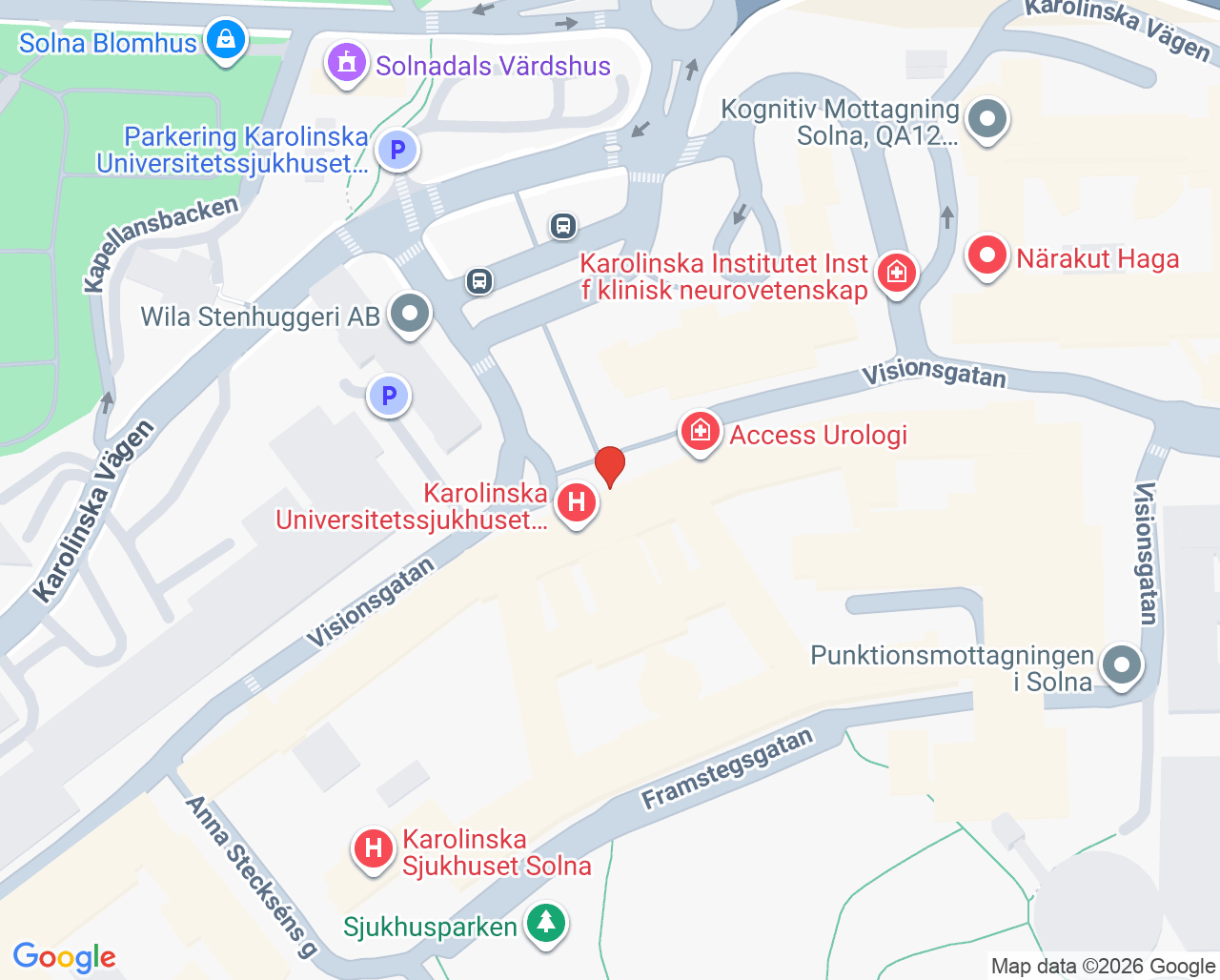 Karta till SPSV AccessCare, Solna