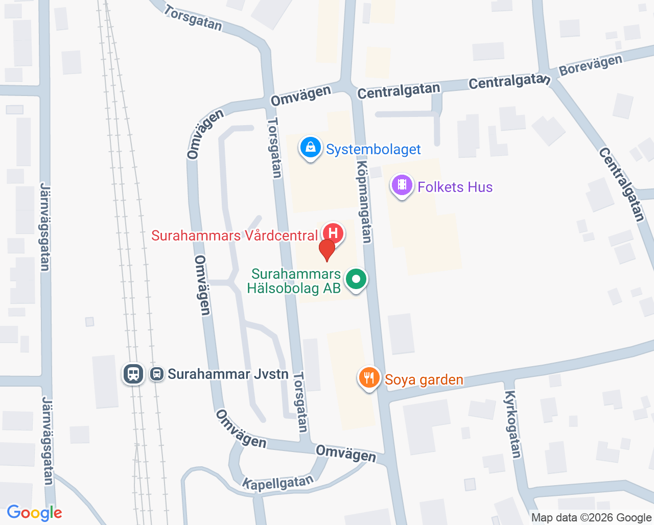 Karta till Surahammars vårdcentral