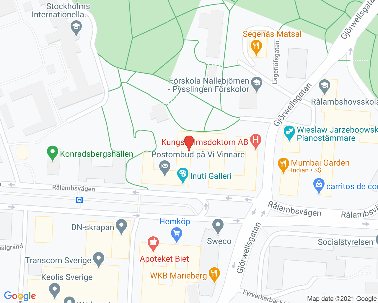 Karta till Tandläkare Anna Königsberg, Kungsholmen