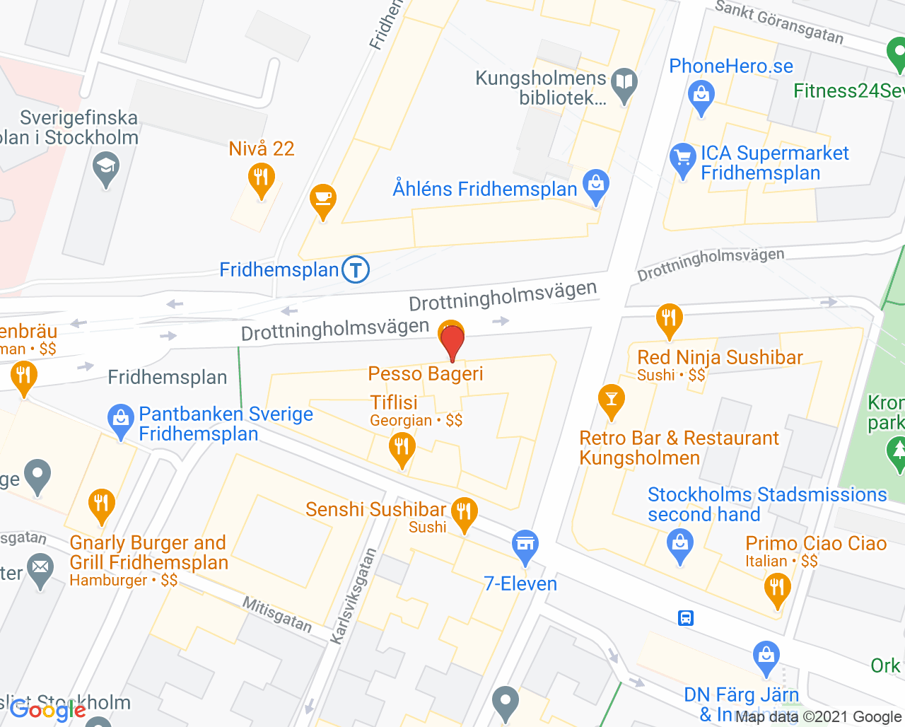 Karta till Lene Dental, Kungsholmen