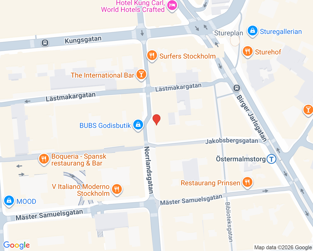 Karta till Dental Art, Norrmalm