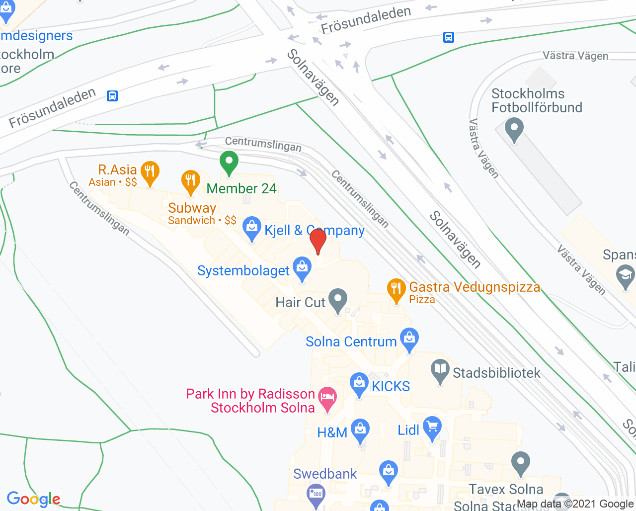 Karta till Capio Urologi Solna, Solna