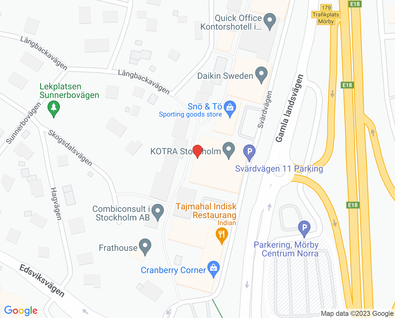 Karta till Ortopedmottagning Dr. Mehran - MB Mehran, Danderyd