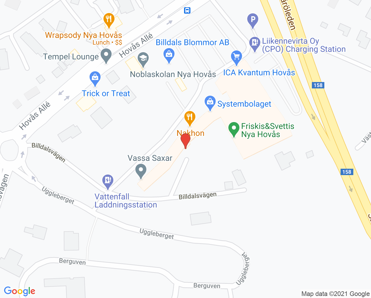 Karta till Folktandvården Hovås Göteborg, Göteborg