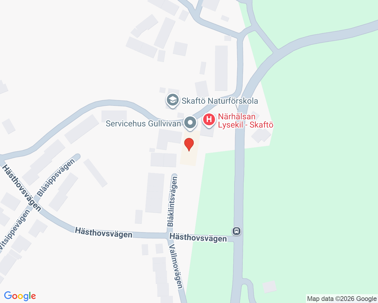 Karta till Närhälsan Lysekil  vårdcentral - Skaftö, Fiskebäckskil