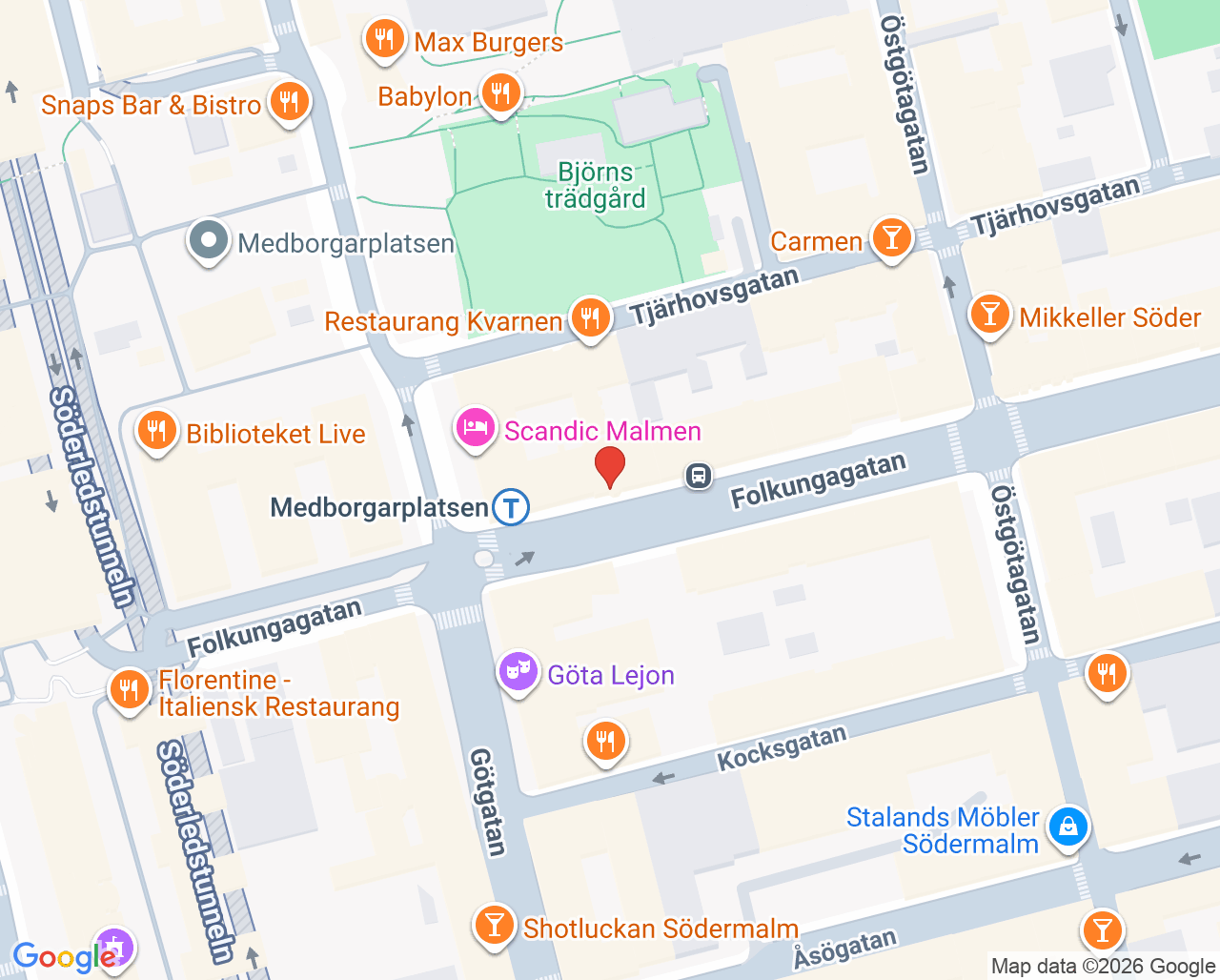 Karta till Södertandläkarna, Södermalm