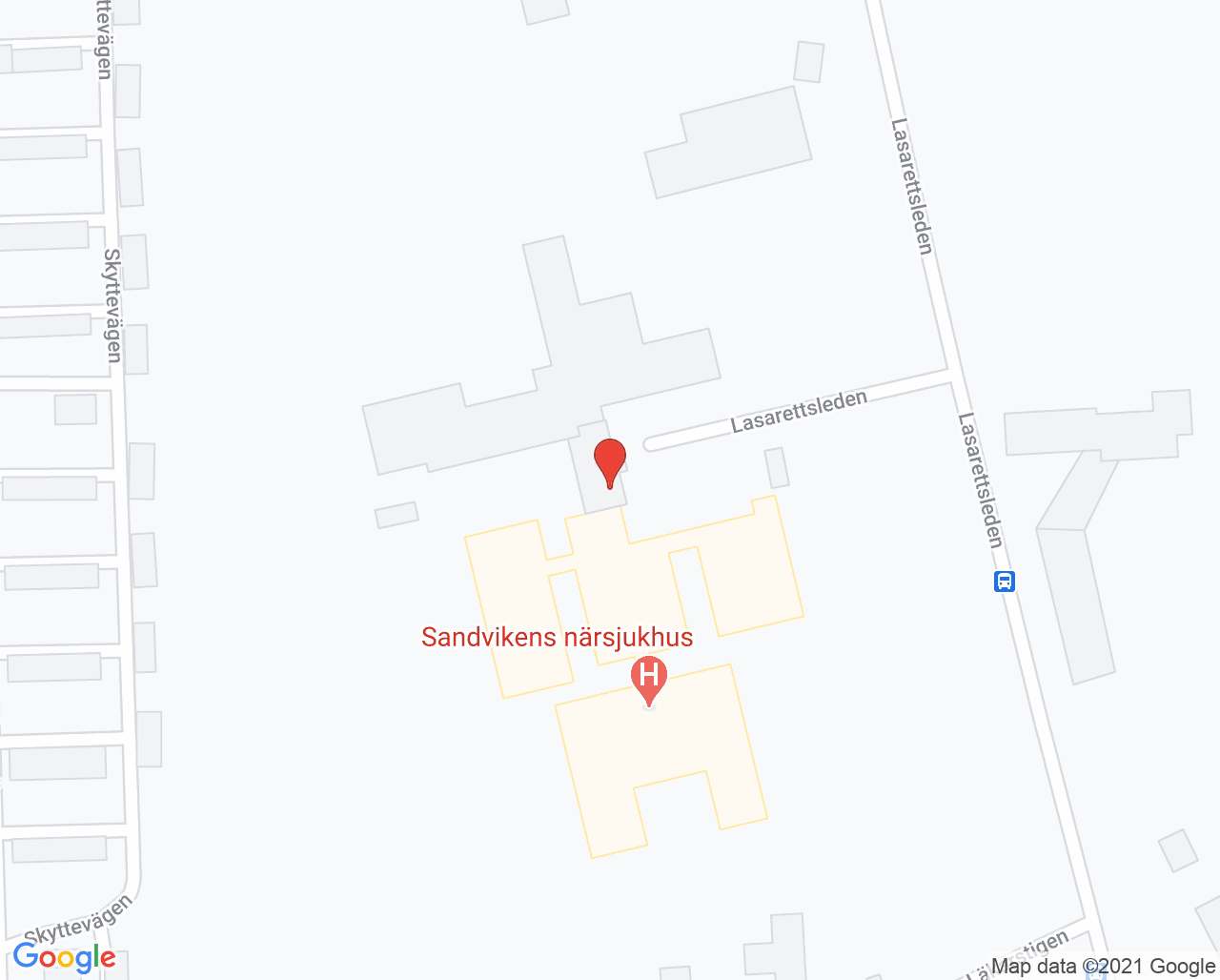 Karta till Specialistmottagning Sandviken