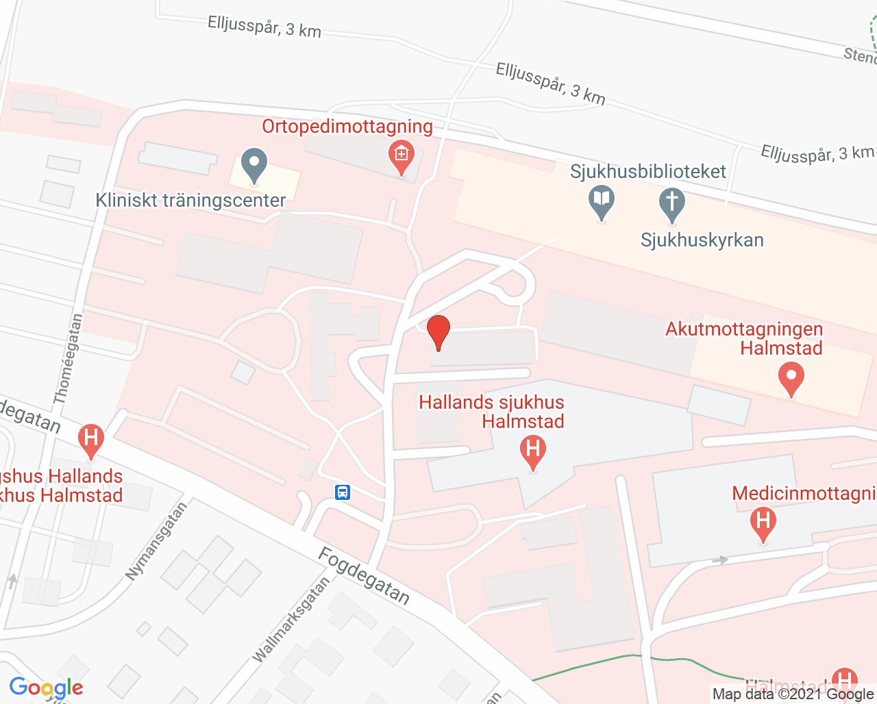 Karta till Avdelning 21 Infektion Hallands sjukhus Halmstad