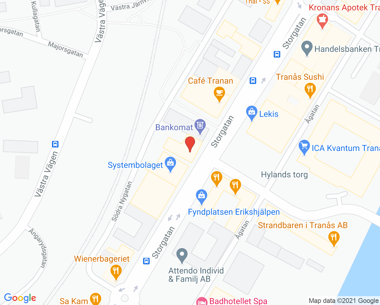 Karta till Synsam Tranås