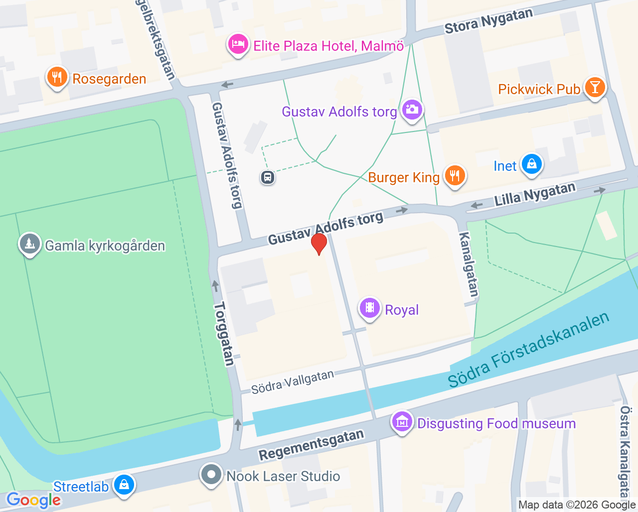 Karta till Synsam Malmö Södra Tullgatan