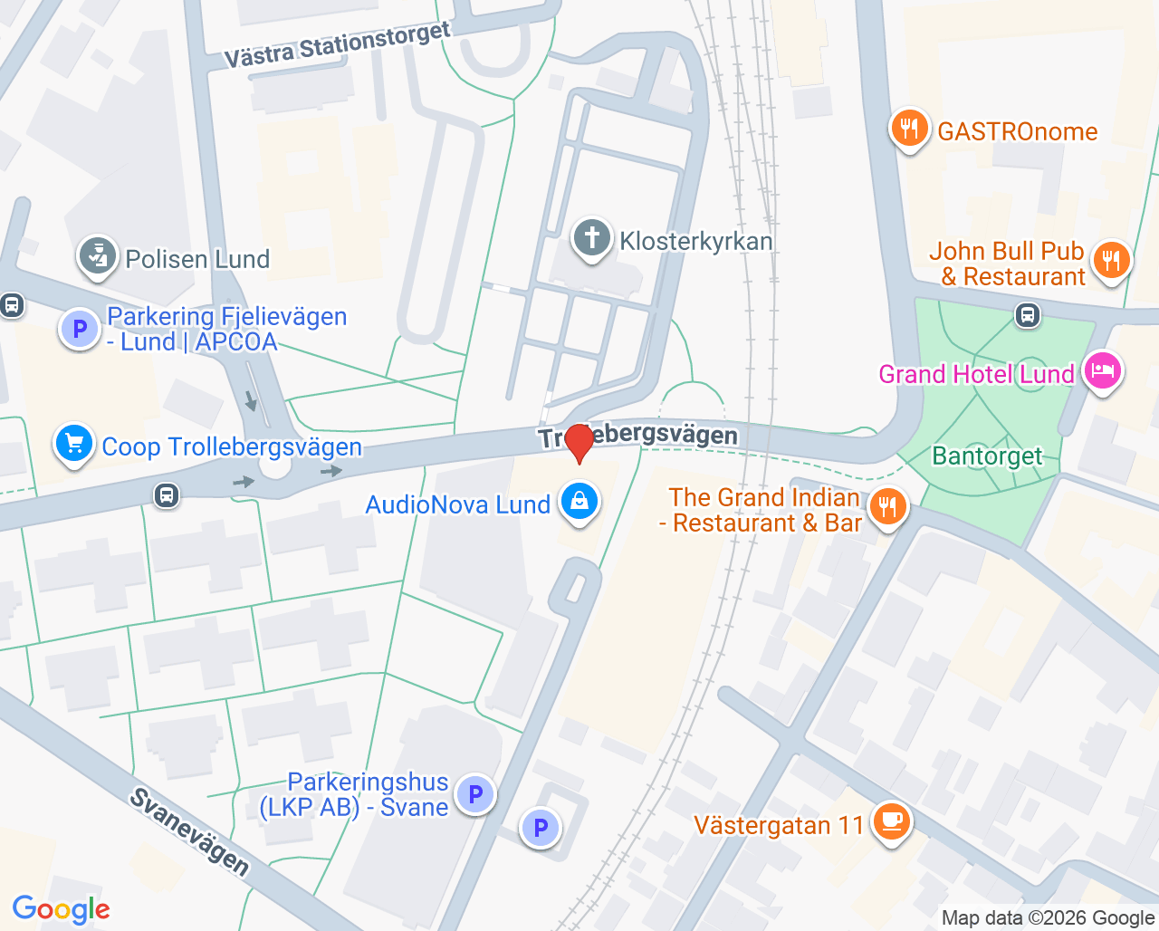 Karta till Logopedimottagning Barnlogopederna Lund, Lund