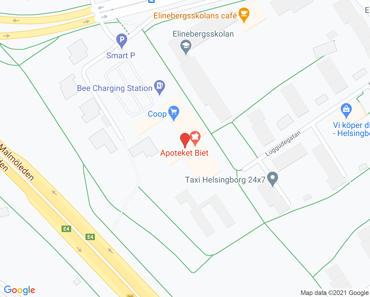 Karta till Vårdcentralen Ramlösa