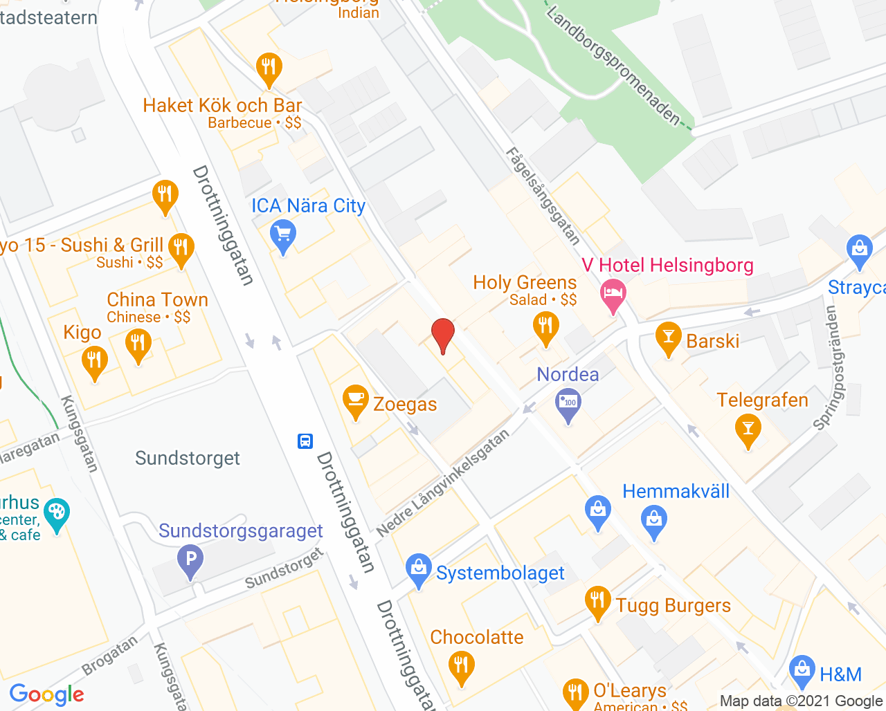Karta till Synsam Helsingborg Kullagatan