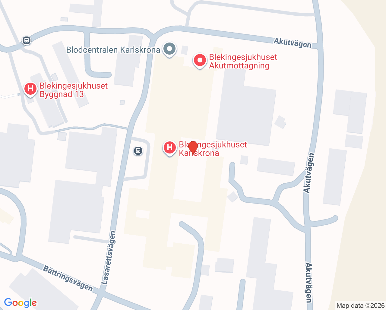 Karta till Cancerrehabilitering, Karlskrona